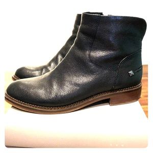 Franco Sarto Black Leather Ankle Boots - like new
